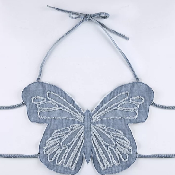 NWT SUMMER BUTTERFLY CROP TOP S: SMALL-MEDIUM - Picture 7 of 13